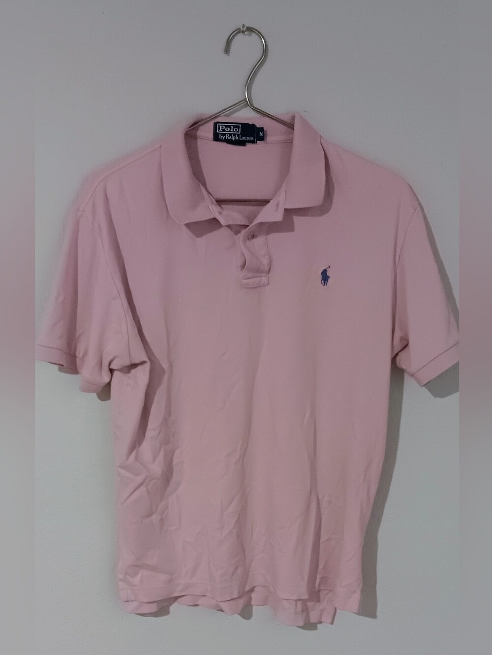 Polo Ralph Lauren Polo Shirt Mens Blue Pony - Medium Cotton Candy Pink